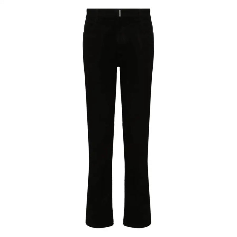 Givenchy men black cotton jeans slim fit stretch denim featuring sleek tailored straight-leg trousers with subtle stitching