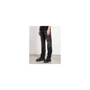 Black distressed denim jeans with straight leg cut by Givenchy men made of grey cotton in Italy size IT 44810