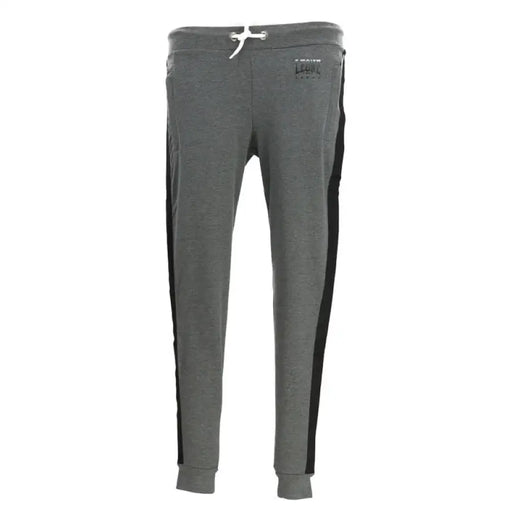 Gray Sweatpants with Black Side Stripes, perfect for comfort and style in casual wear