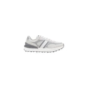 Tommy Hilfiger Women’s Grey Leather Sneakers featuring a stylish gray and white design