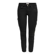 Black women’s cargo jogger pants with side pockets displayed in Green Cargo Pants product