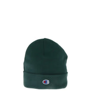 Green Champion beanie displayed with Champion Women’s Pink Cap in 100% Polyester