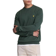 Green long-sleeved crewneck shirt from Lyle & Scott displayed on a product page