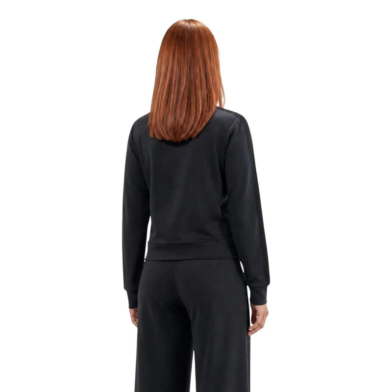 Black Guess active women sweatshirt with ribbed cuffs and waistband made from modal blend fabric