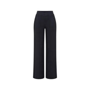 Black Guess Active women Lyra straight trousers with wide-leg fit and subtle branding on the thigh