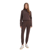 Guess Active women brown turtleneck sweatshirt with subtle triangular logo made from soft modal blend fabric