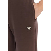 Brown Guess Active Women Olympe long pants made of modal blend with a triangular logo patch on the side seam