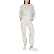 Guess Active white round neck cotton sweatshirt with embossed logo