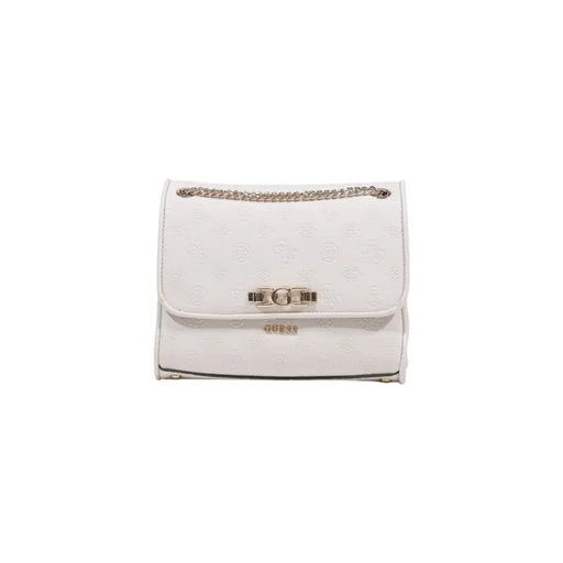 Guess white crossbody bag with embossed logo beige Spring Summer collection