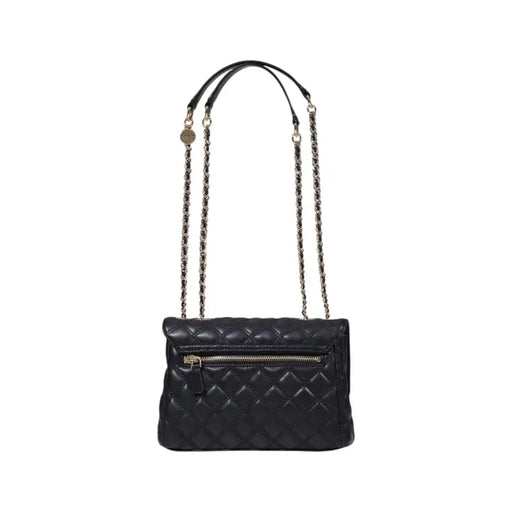 Guess black quilted leather crossbody bag with chain straps