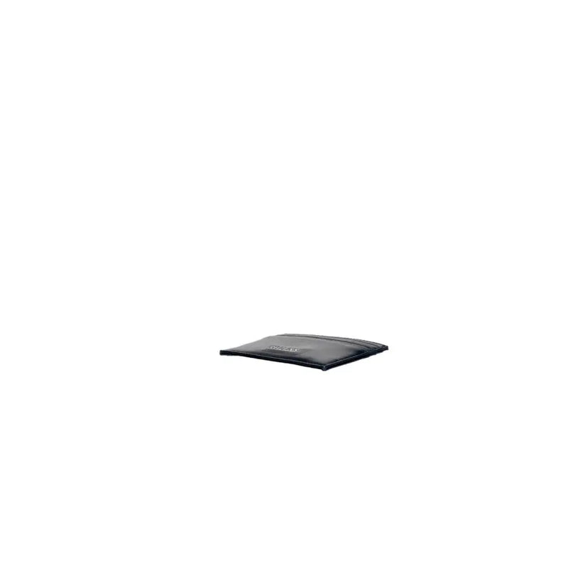 Guess black plain men wallet 7.5x10 cm black leather card holder with minimalist design and subtle embossed branding