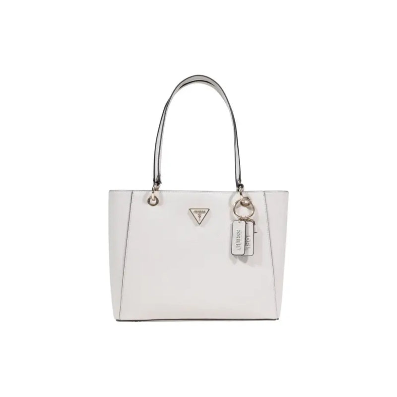 Guess Sac à main en polyuréthane noir avec pochette blanche, finitions argentées, étiquette logo