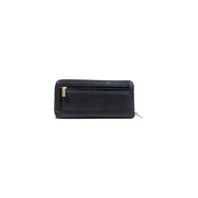 Guess Black zip wallet with textured design and gold-tone pulls