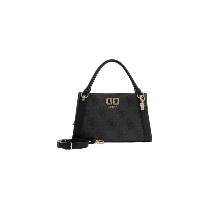Guess Sac à main marron imprimé avec motif logo répété et finitions dorées