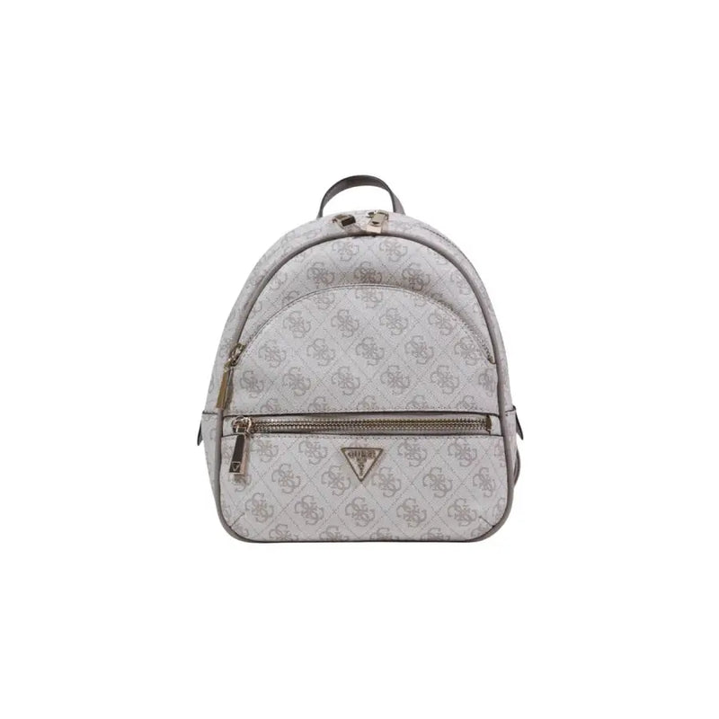 Guess Sac à dos en polyuréthane gris avec motif monogramme répété et fermetures éclair métalliques