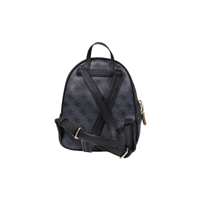 Guess Grey Polyurethane Backpack with Zip Pockets