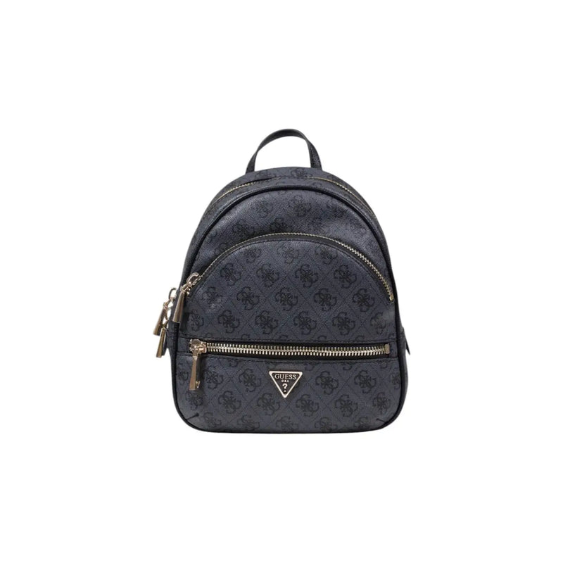 Guess Grey Polyurethane Backpack with Zip Pockets