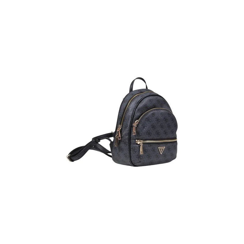 Guess Grey Polyurethane Backpack with Zip Pockets