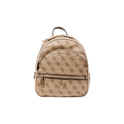 Guess Sac à dos en polyuréthane gris avec logo beige répété et finitions dorées