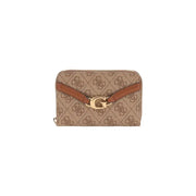 Guess beige and brown patterned wallet with gold-tone G clasp