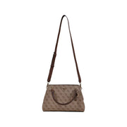 Guess Sac à main beige et marron imprimé avec logo répété, bandoulière en cuir