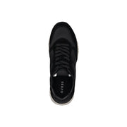 Guess men black sporty slip on sneakers featuring sleek modern design with suede and synthetic overlays