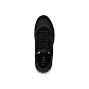 Guess men black sporty slip on sneakers featuring sleek modern design with suede and synthetic overlays
