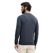 Guess men knitwear blue long sleeve round neck marcos cn dark blue knit sweater with ribbed crew neckline and cuffs