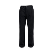 Guess men regular leg black cotton trousers featuring a sleek straight-leg cut with subtle front pockets