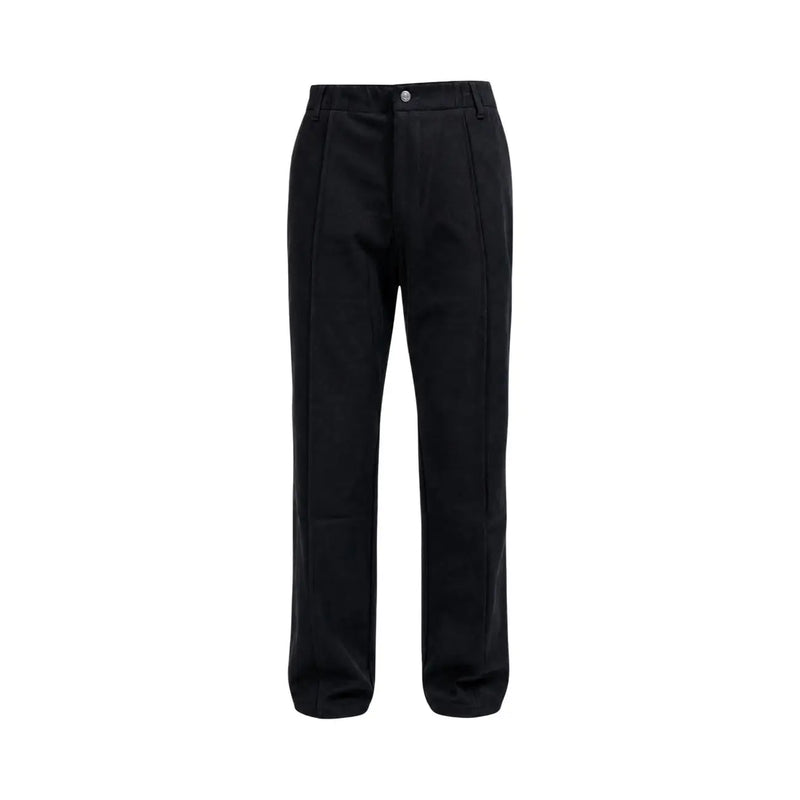 Guess men regular leg black cotton trousers featuring a sleek straight-leg cut with subtle front pockets