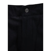 Guess men regular leg black cotton trousers with textured fabric and metallic button at the waistband