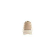Beige suede Guess men sneakers with a sporty slip-on design and chunky off-white rubber sole