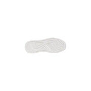 White rubber sole with embossed Guess logo and geometric tread pattern on Guess men sneakers black leather Elba model