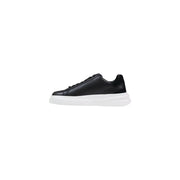 Guess men sneakers Elban low-top black suede shoes with thick white rubber sole for casual wear