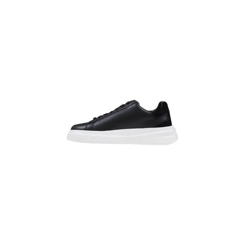 Guess men sneakers Elban low-top black suede shoes with thick white rubber sole for casual wear