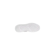 White rubber sole with embossed guess logo and wavy tread pattern on guess men sneakers elban black suede shoes