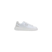 Guess men sneakers white suede with sleek minimalist design and subtle silver logo detailing and sporty laces