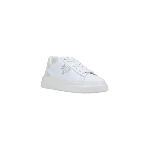 Guess men sneakers white suede low-top sneaker with silver logo and chunky white sole for sporty wear