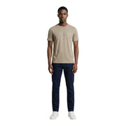 Beige Guess men t-shirt with short sleeves and a subtle white graphic print on the chest
