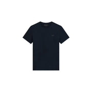 A sleek black Guess men’s cotton crew neck t shirt with subtle embroidered logo on the chest in extra slim fit