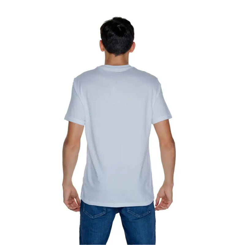 Guess Herren-Baumwolle t-shirt in Hellblau mit schlichtem Rundhalsausschnitt und kurzen Ärmeln für lässige Kleidung