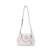 White Guess shoulder handbag with top handle and detachable strap for women