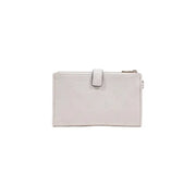 Guess white zip button bag in off-white leather with embossed pattern and minimalist flap closure for spring summer