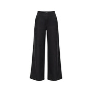 Guess women Bastienne wide leg black viscose trousers featuring high waist and sleek minimalist design