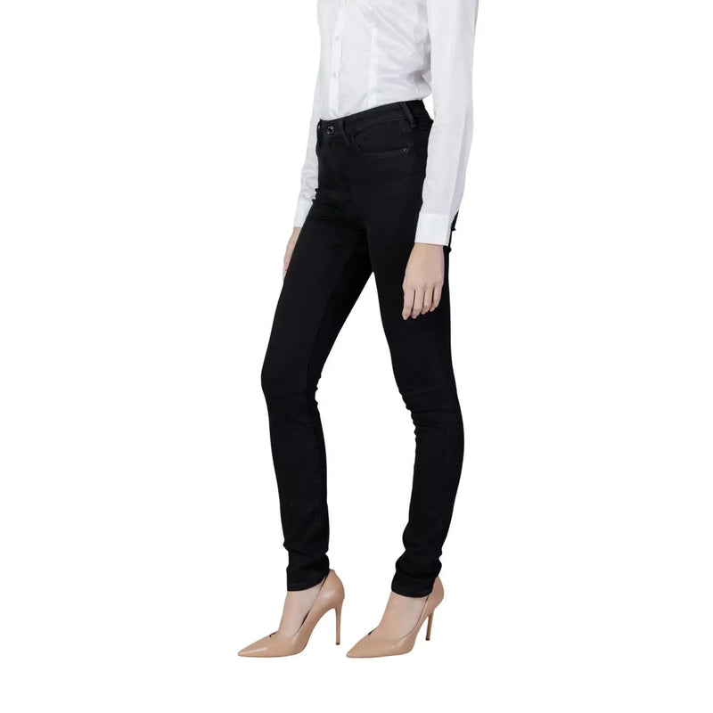 Guess Schwarze Damen-Jeans aus Baumwoll-Stretch-Denim mit hohem Bund und schmaler Passform für eine elegante, figurbetonte Silhouette
