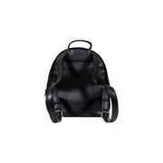 Black faux leather Guess Women Polyurethane Zip Rucksack with adjustable shoulder straps