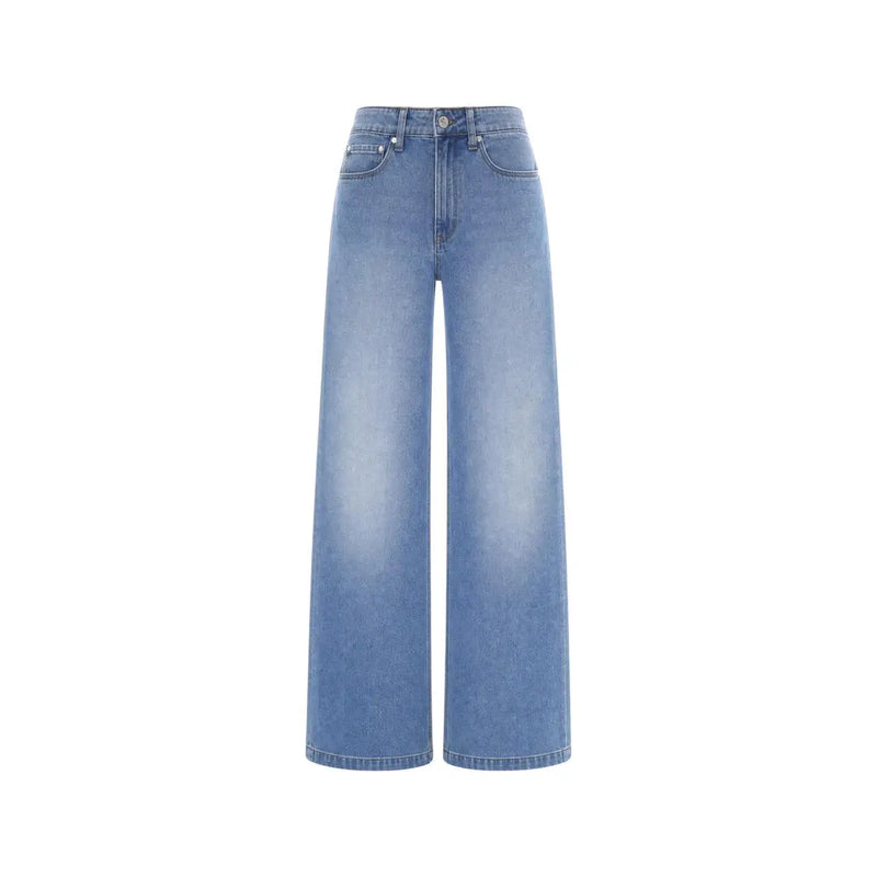 Guess Bellagio Jeans für Damen, hellblaue Baumwollmischung, weite Jeans aus Denim mit hoher Taille und klassischem Fünf-Taschen-Design
