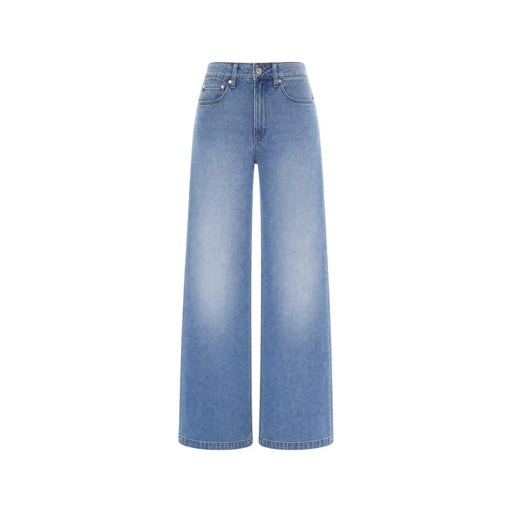 Guess Bellagio Jeans für Damen, hellblaue Baumwollmischung, weite Jeans aus Denim mit hoher Taille und klassischem Fünf-Taschen-Design