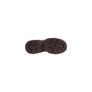 Brown polyurethane sole of guess women brown sneakers featuring geometric tread pattern and triangular logo