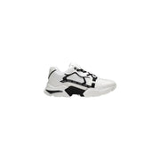 Guess women leather sneakers black geometric feature white and black chunky design with bold overlays and textured sole